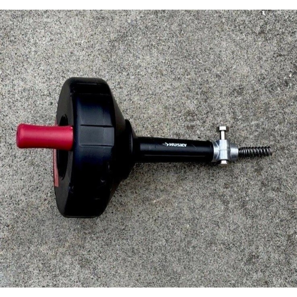Husky Drum Auger Snake Drain Toilet Cleaner Clog Drains Tool 1/4 in x 15 ft